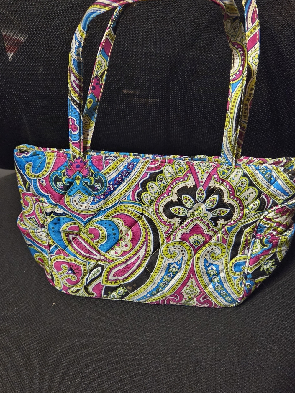 Vera Bradley Quilted Paisley Shoulder Tote in Pink, Blue & Green